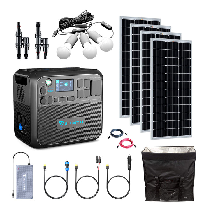 Bluetti AC200 2,200W/2,048Wh Complete Power Station With Solar Panels