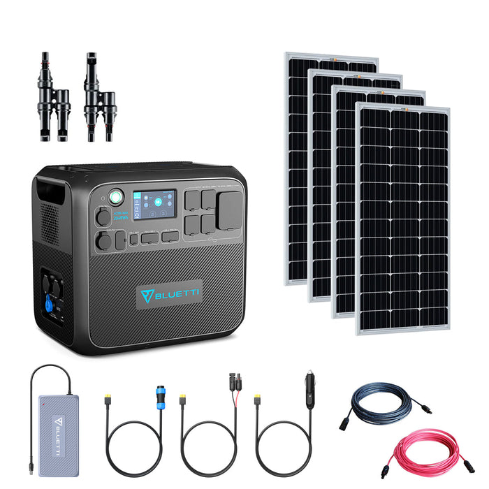 Bluetti AC200 2,200W Complete Solar Generator Kit With 4 Solar Panels