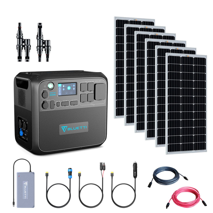 Bluetti AC200 2,200W Complete Solar Generator Kit With Solar Panels