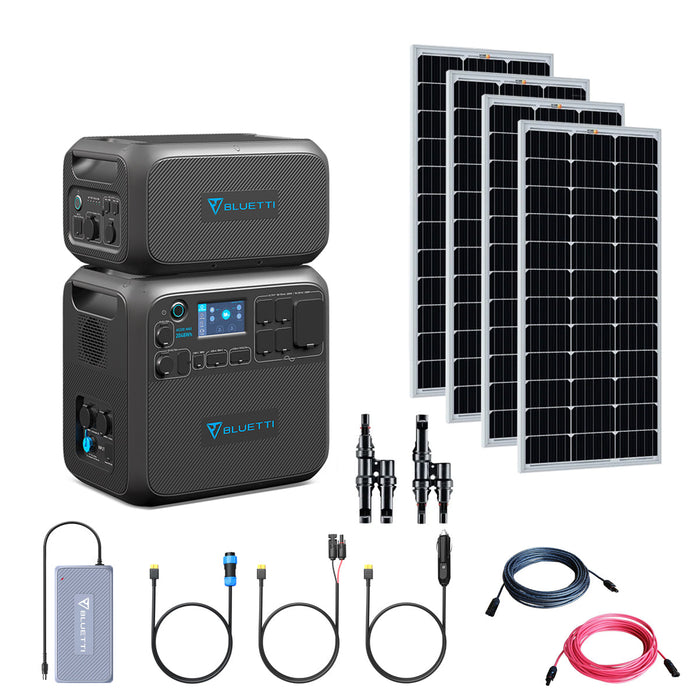 Bluetti AC200 4,096Wh Complete Solar Generator Kit With Solar Panels & Batteries