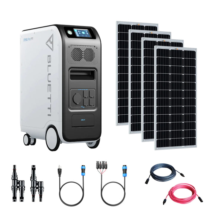 Bluetti EP500 PRO 5,100Wh/3,000W Solar Generator Kit With 4 Solar Panels