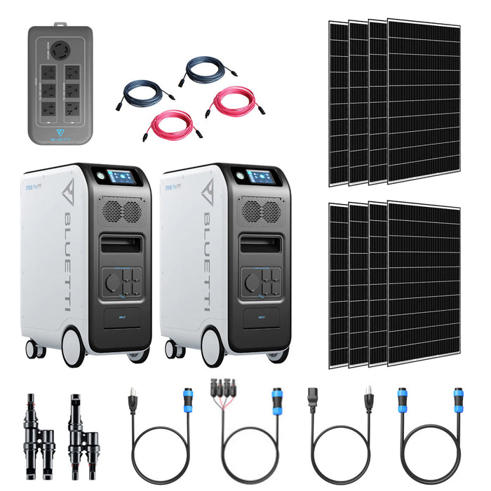 2X BLUETTI EP500 Pro 6,000W Portable Power Station Kit With 8 Solar Panels