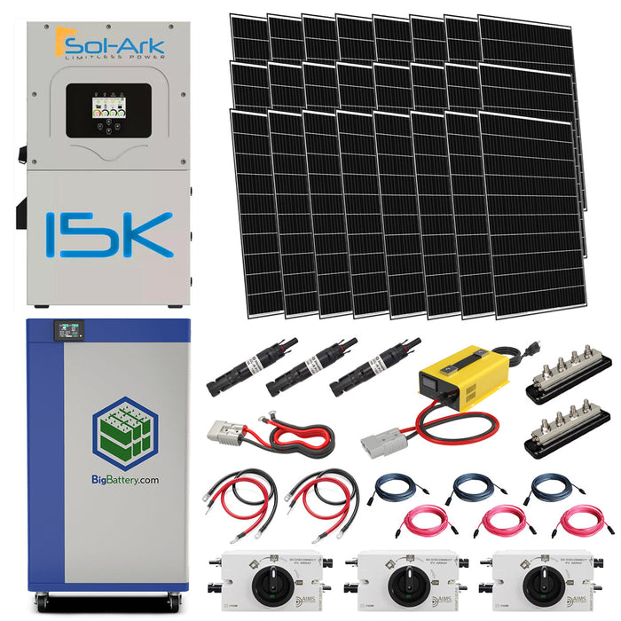 Complete Solar Kit Sol-Ark 15K Inverter With KONG ELITE 19kWh Battery & 24 Solar Panels