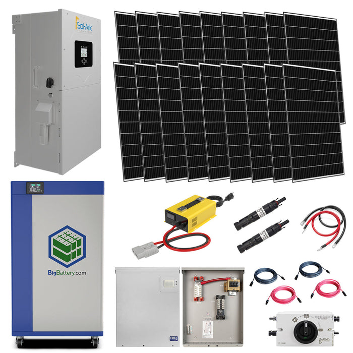 Complete Solar Kit Sol-Ark 12K Inverter With KONG ELITE 19kWh Battery Bank & 18 Solar Panels