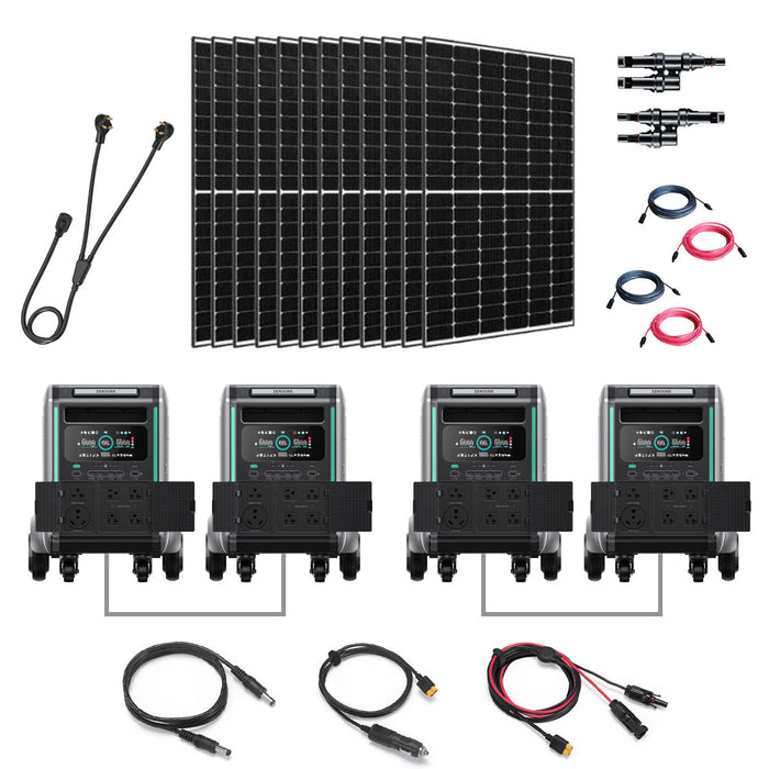 Zendure SuperBase V4600 3600W Power Station Kit With Battery & 12 Solar Panels