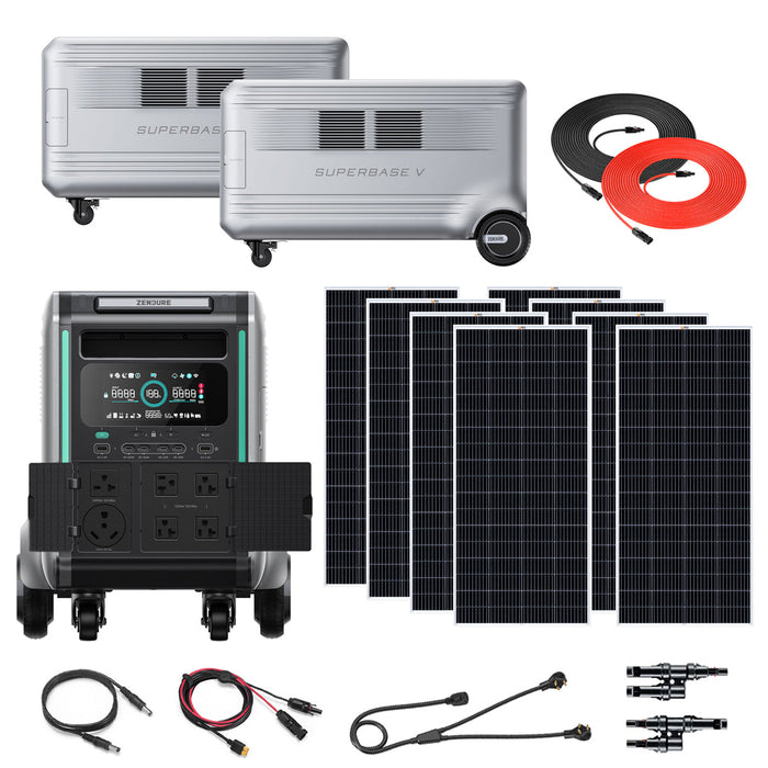 Zendure SuperBase V6400 3,600W Power Station Kit With 2 Batteries & 4-8 Solar Panels