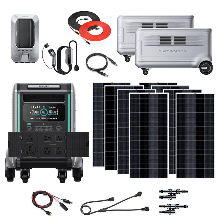 Zendure SuperBase V6400 3600W Power Station Kit With Battery & 8 Solar Panels