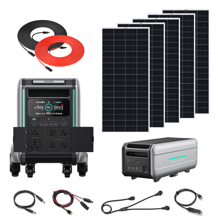 Zendure SuperBase V4600 3600W Power Station Kit With Battery & 5/6 Rigid Solar Panels