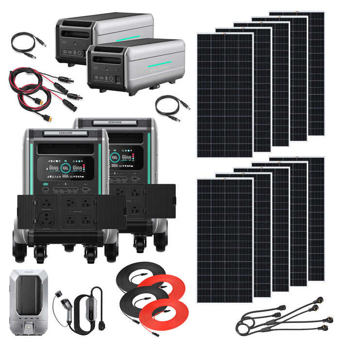 Zendure SuperBase V6400 7,200W Portable Power Station Kit With 2 Batteries & 8 Rigid Solar Panels