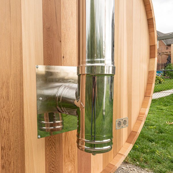 Chimney & Heat Shield Set for Out The Back Wall - Barrel Sauna