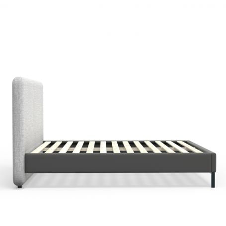 Alpine Furniture Walden Upholstered Full Platform Bed in Gray 1195F