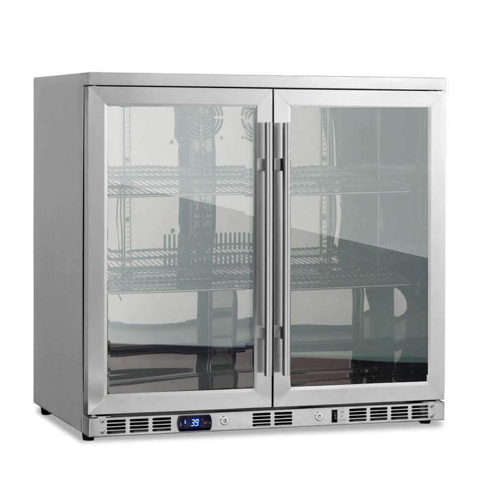 Kings Bottle 36 Inch Heating Glass 2 Door Built In Beverage Fridge