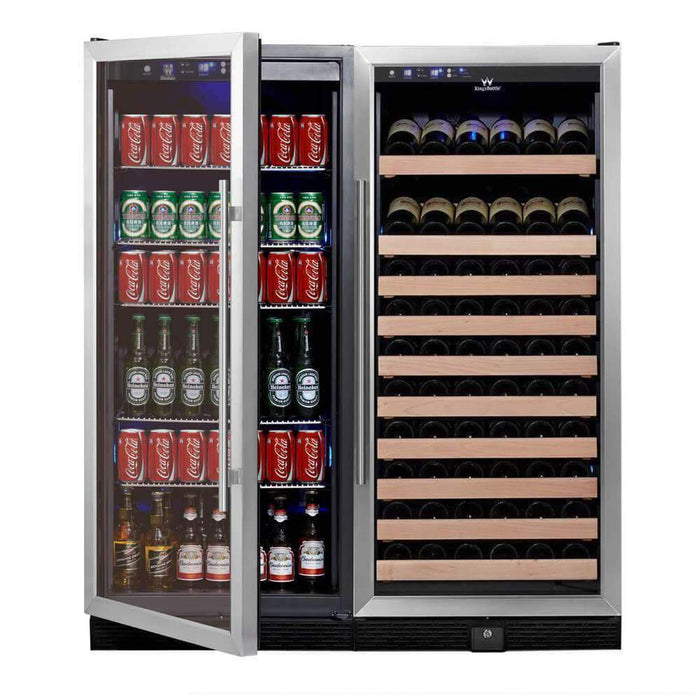 Kings Bottle 56" Upright Wine & Beverage Refrigerator Combo Glass Door