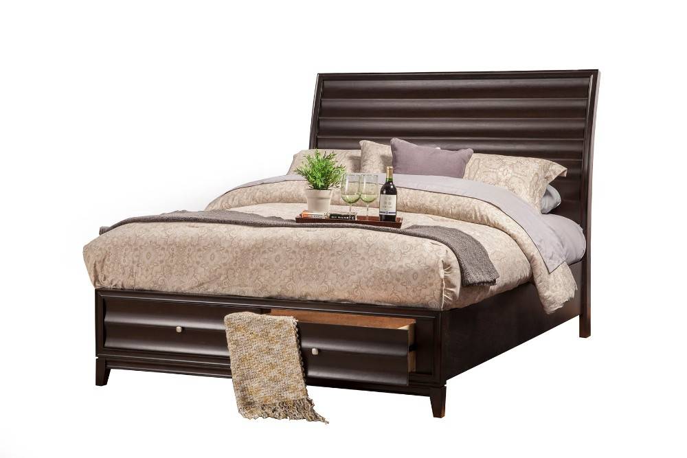 Legacy Queen Storage Bed w/ 2 Drawers Alpine Furniture 1788-81Q