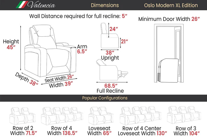 Valencia Theater Oslo Modern Xl Home Theater Seating