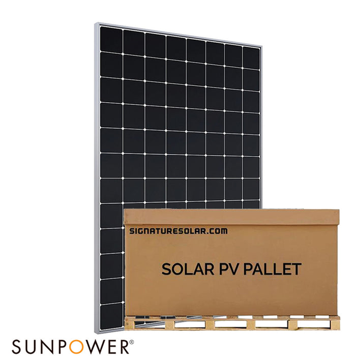 SunPower 11.88kW Pallet 330W Mono E-Series Solar Panel (Silver) Includes TIGO Rapid Shutdown Module Full Pallet