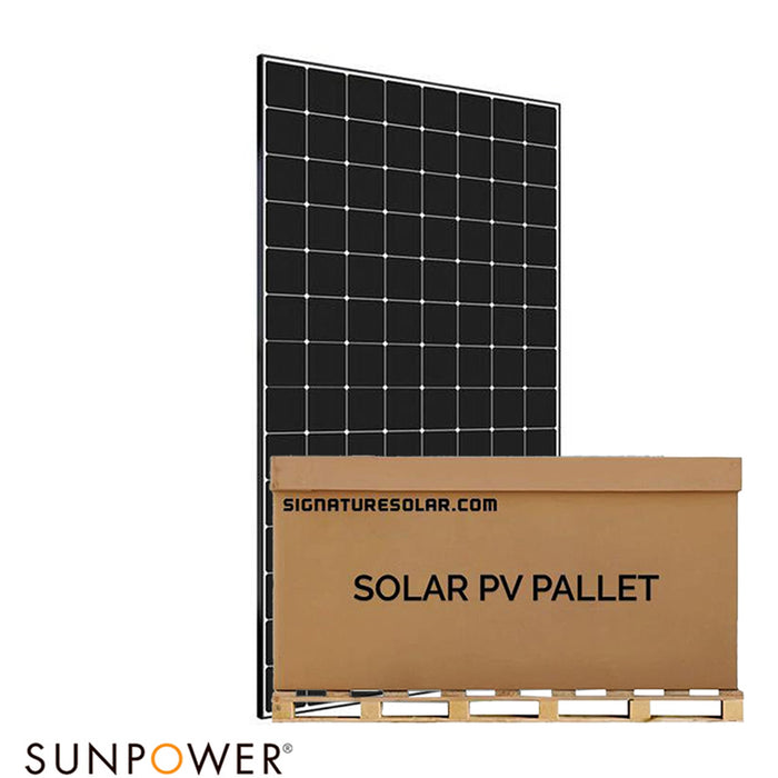 SunPower 10.75kW 11.25kW Pallet 430W - 450W Mono A-Series Solar Panel (Silver) Includes TIGO Rapid Shutdown Module Full Pallet (25 Solar Panels)