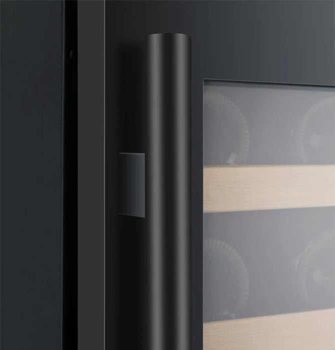 FlexCount Series 56 Bottle Single Zone Built-In Wine Refrigerator with Black Door - Right Hinge